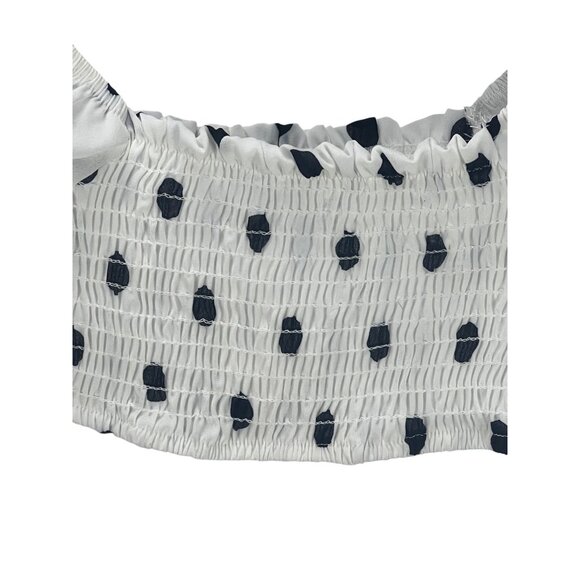 NOVAKids Polka Dot Off-Shoulder Toddler Top Size 2 White Black Smocked Birthday - Picture 5 of 11